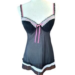 Rampage Lingerie Black and Pink Size Small